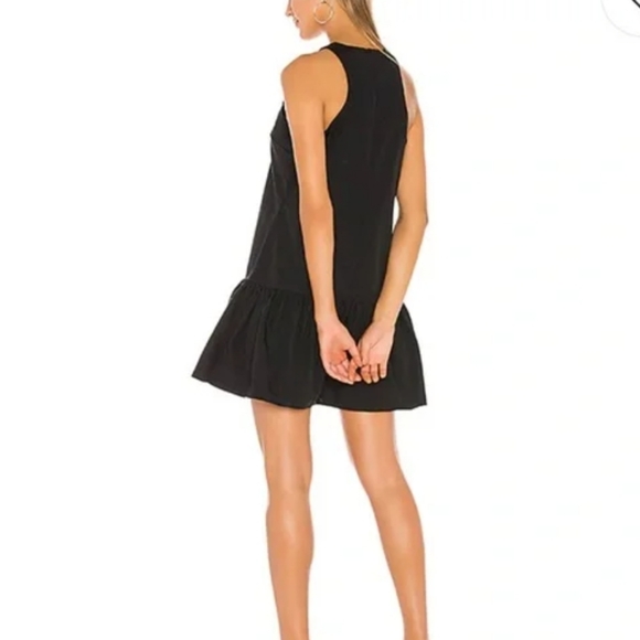 Amanda Uprichard Alejandra Black Sleeveless Ruffled Hem Mini Dress - Picture 2 of 10